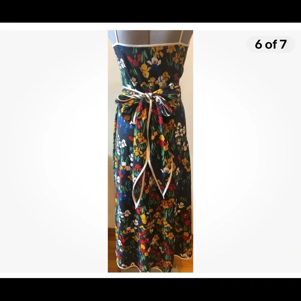 TORY BURCH Blue Floral Grotto Wrap Dress US 6